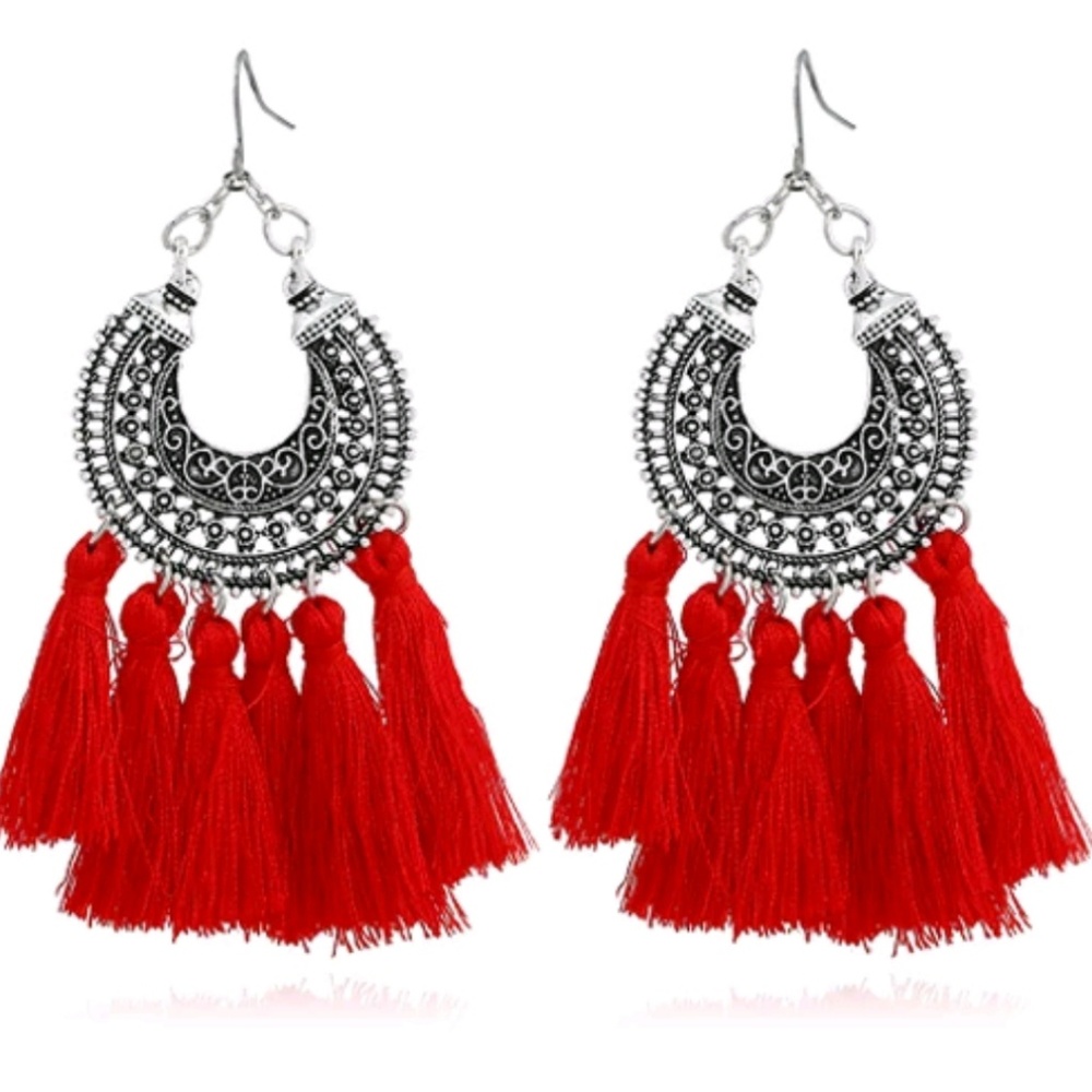 BOHO earrings TASSEL EARRINGS FRINGE Drop earrings